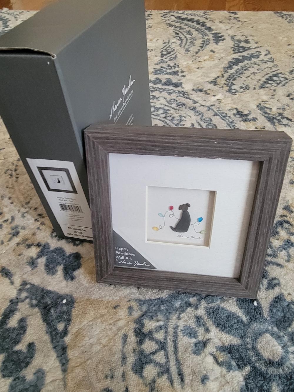NWT Sharon Nowlan Happy Pawlidays Wall Art Picture Frame - Gray